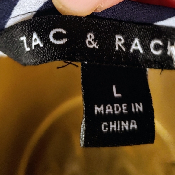 Zac & Rachel Womens L Blouse/Dress/Tunic Top Navy Blue White Stripes - Picture 7 of 9